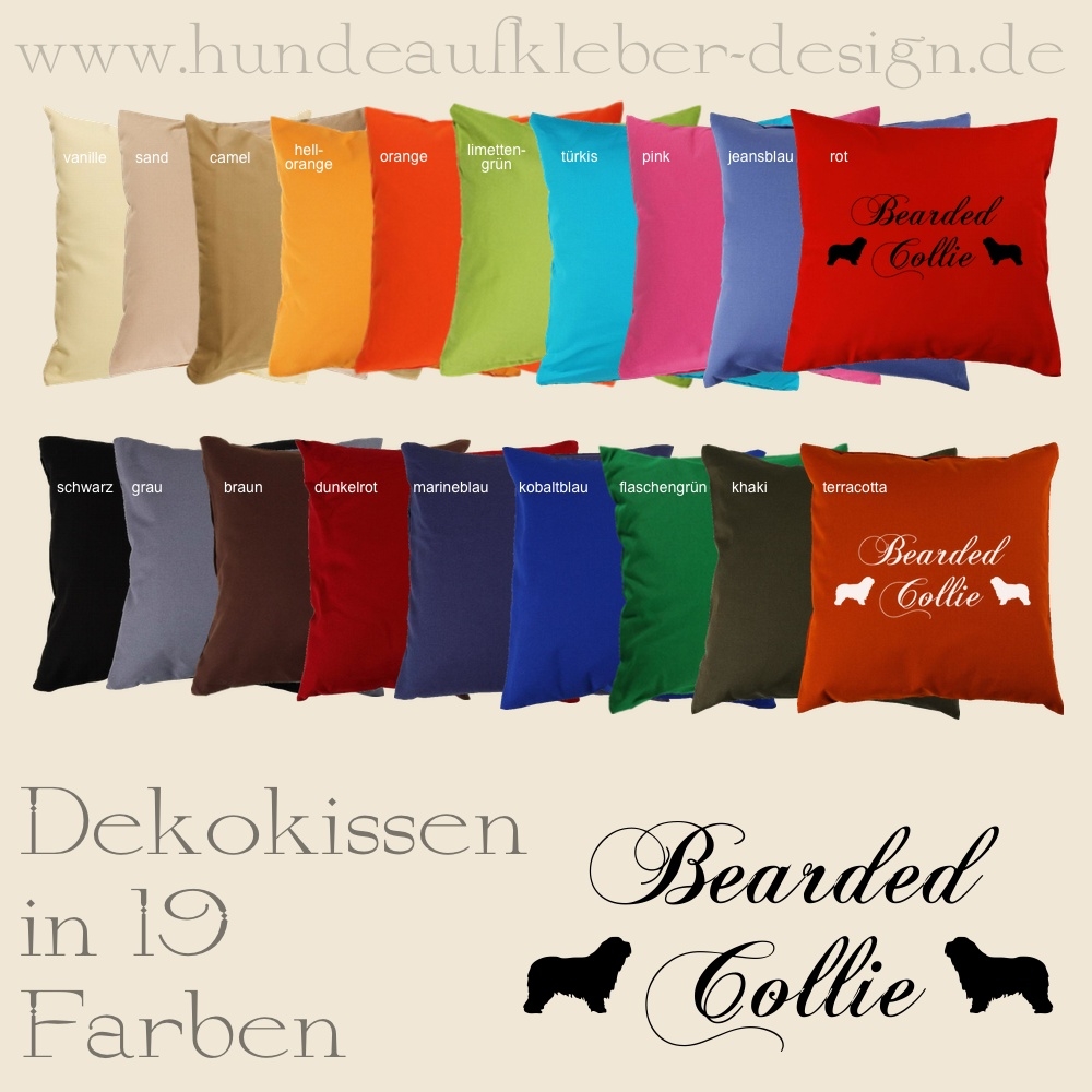Kissenbezug Hundemotiv Bearded Collie