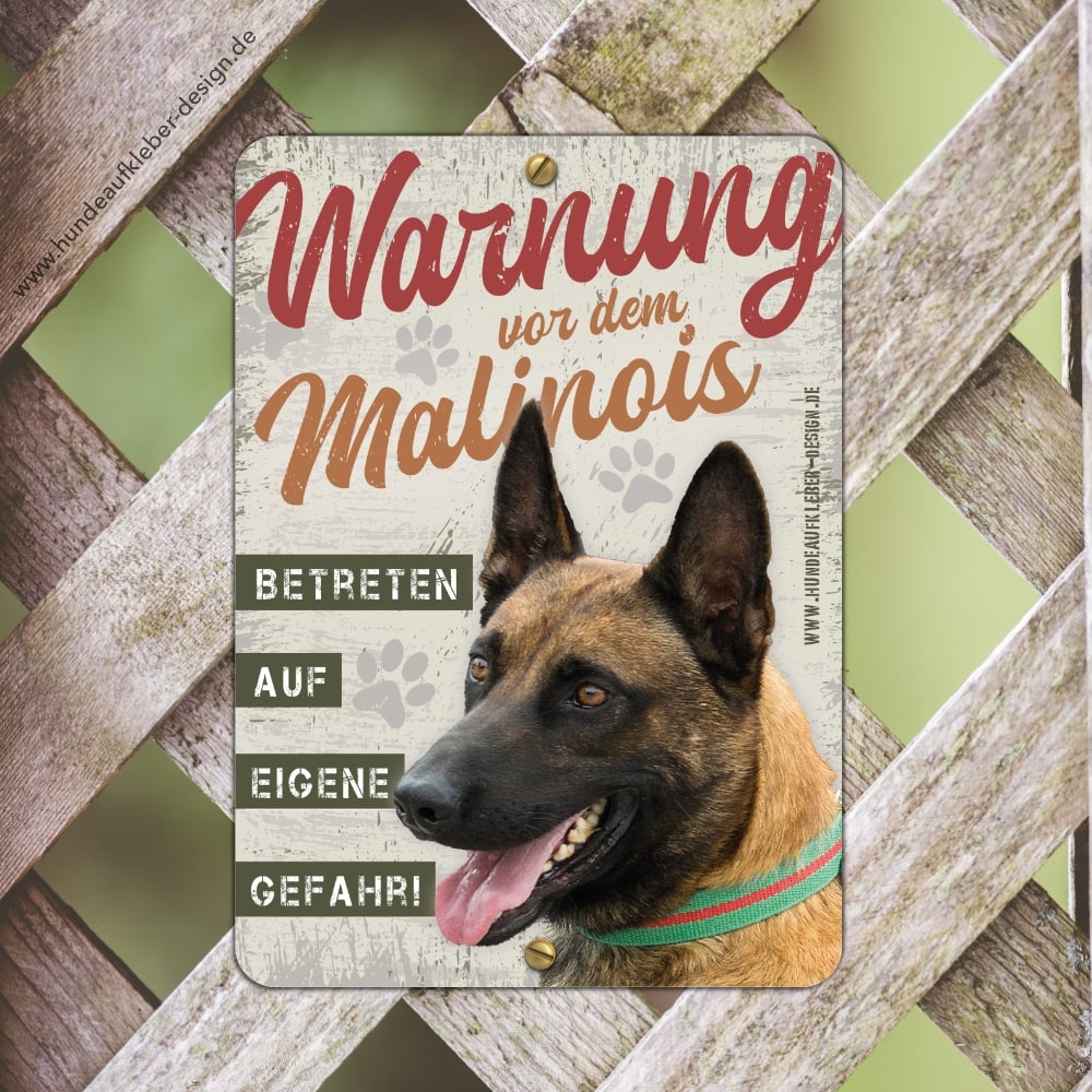 Malinois Warnschild DIN A5