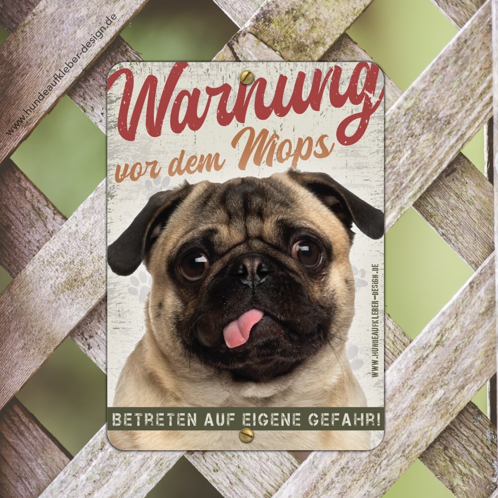 Mops Warnschild DIN A5
