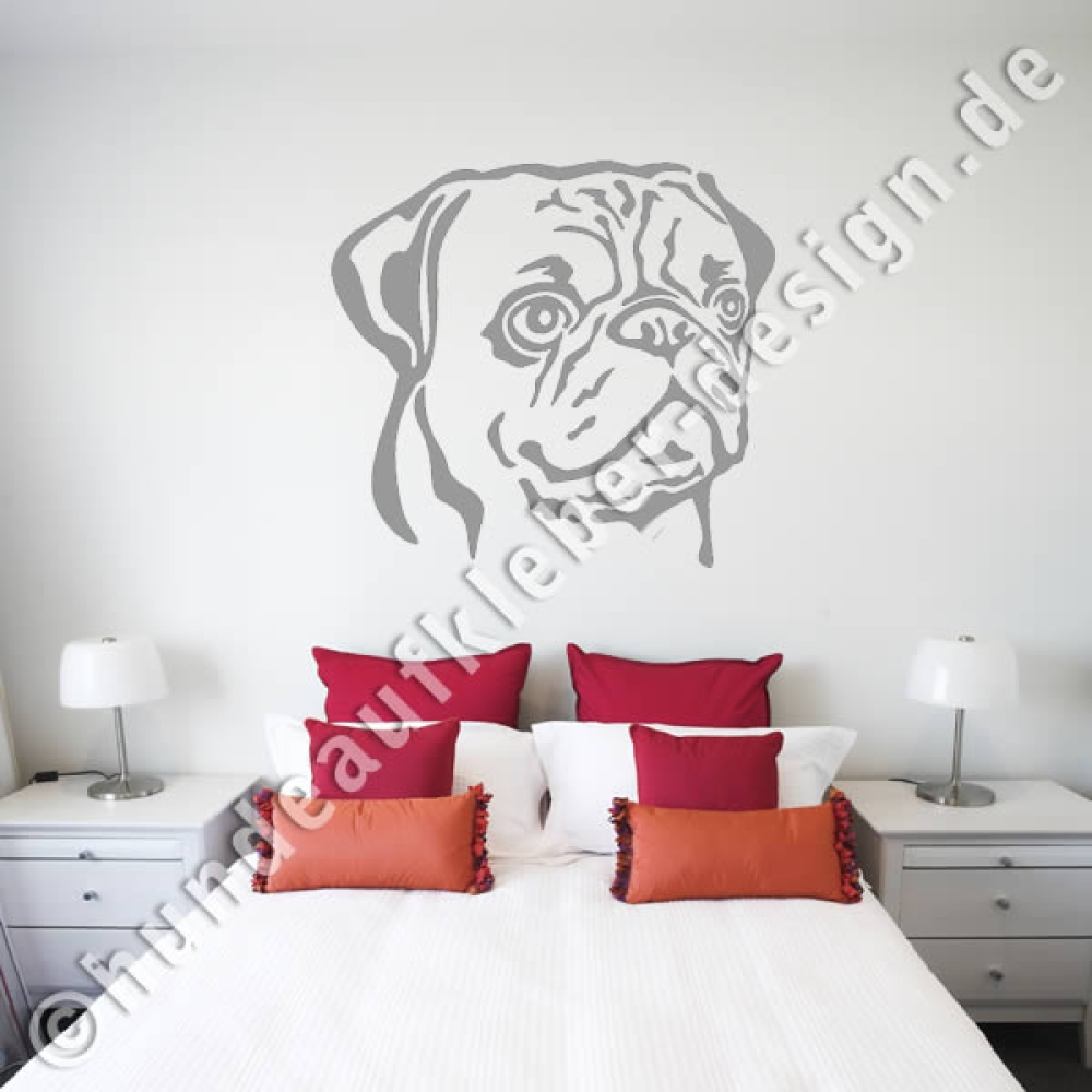 Mops wandtattoo hundeaufkleber