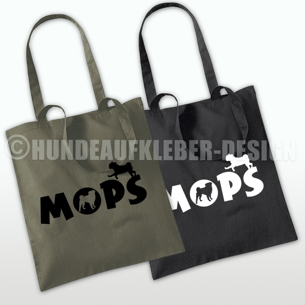 Einkaufsbeutel mit Mops Motiv