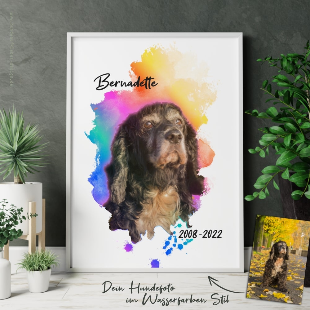 Portrait von deinem Hund als Poster gedruckt