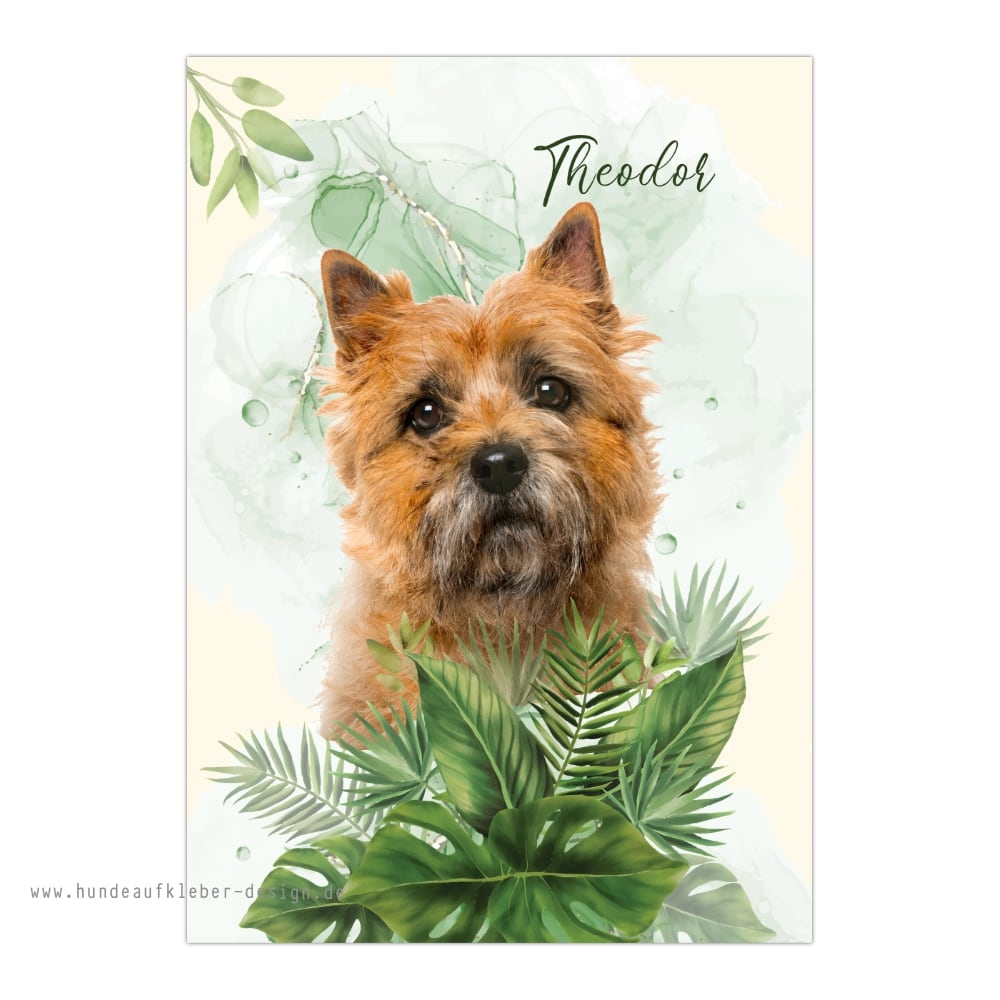 Portrait vom eigenen Hund im Wasserfarben Design Kundennummer  - Cairn Terrier