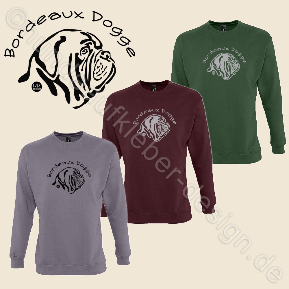 Bordeaux Dogge Pullover bedruckt