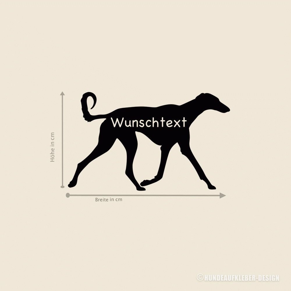 Saluki Hundeaufkleber mit Hundename