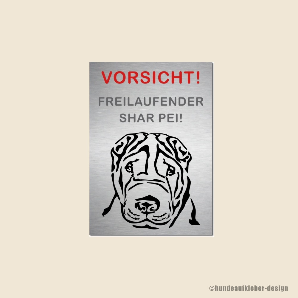 Chinese Shar Pei Hunde Warnschild