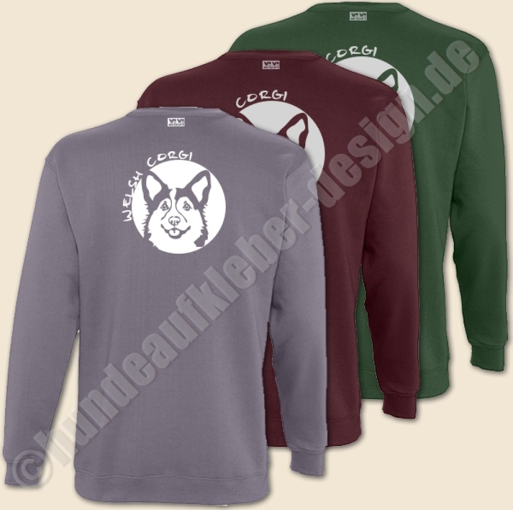 Pullover und Shirts mit Welsh Corgi Motiv bedruckt