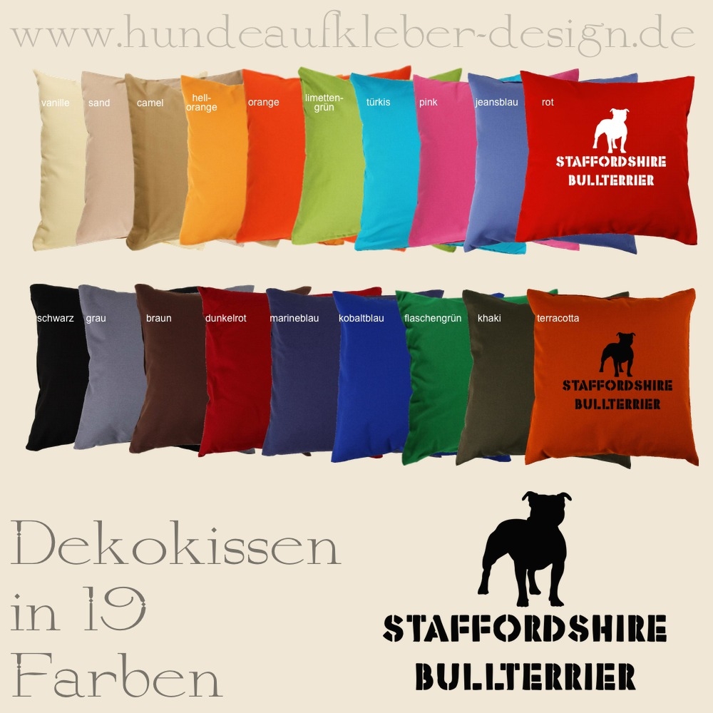 Kissen Staffordshire Bullterrier Fanshop