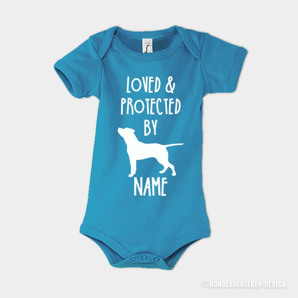 Baby Strampler Stafford Terrier blau
