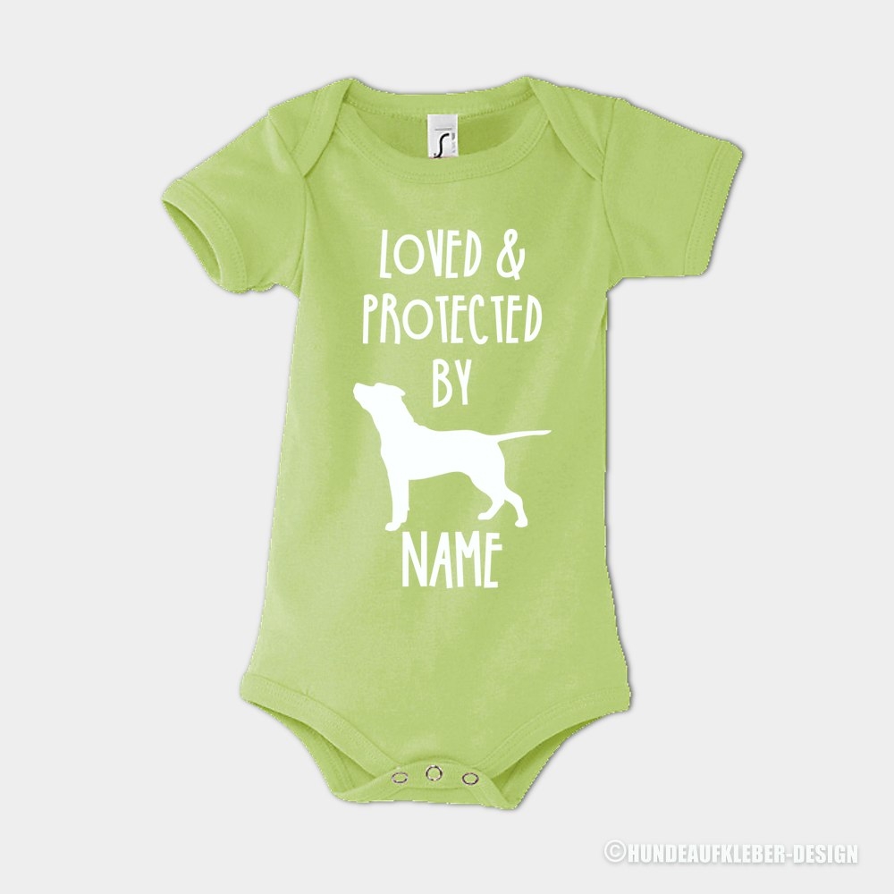 Baby Strampler Stafford Terrier green
