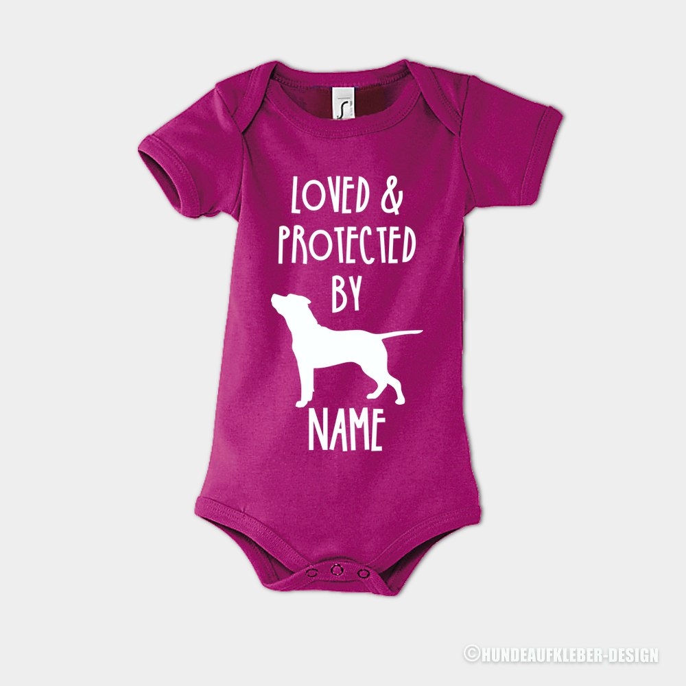 Baby Strampler Stafford Terrier pink