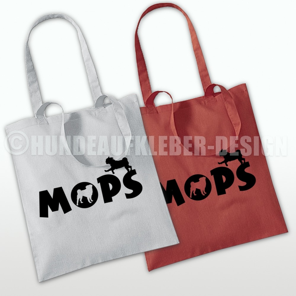 Tasche mit Hundedruck Mops