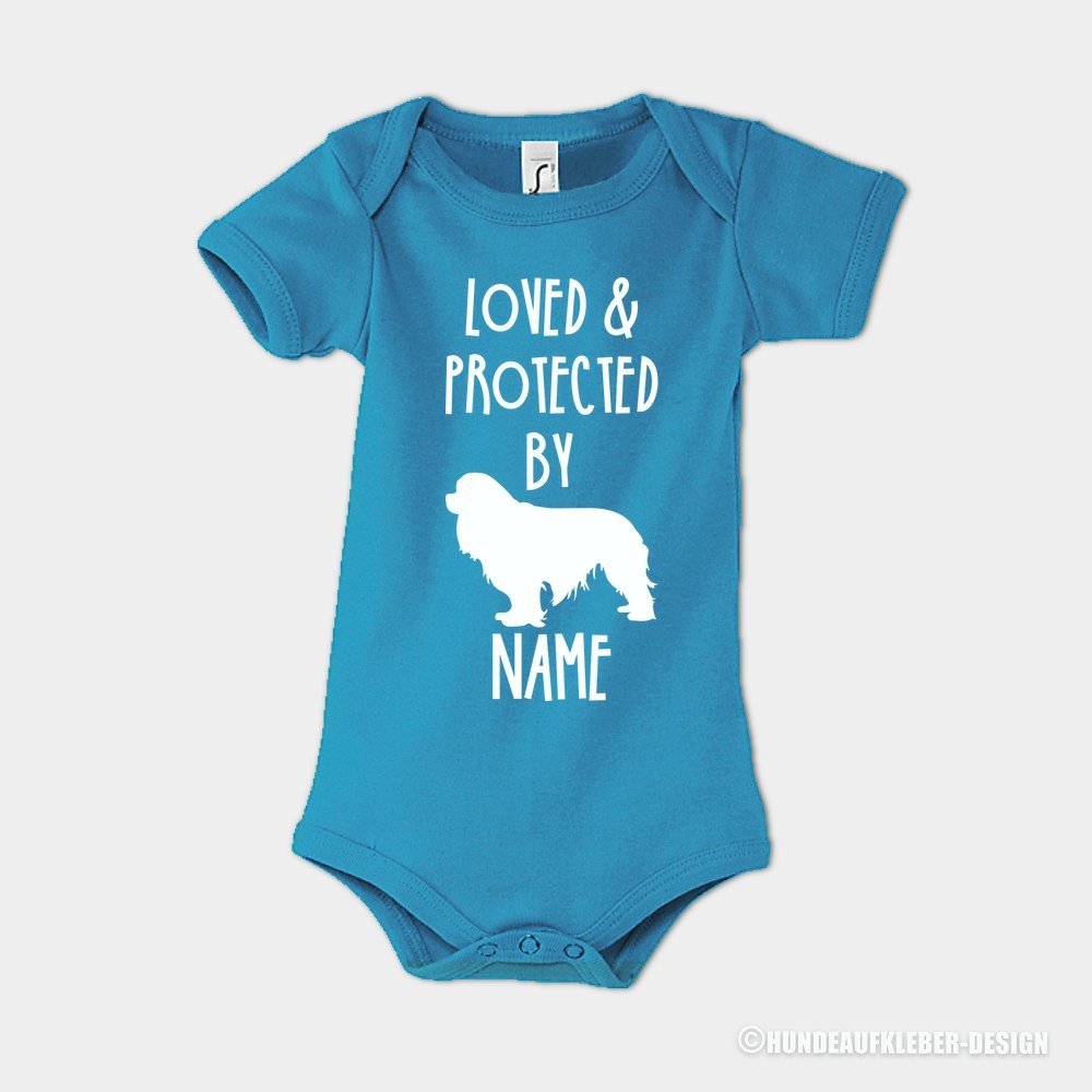 Baby Strampler Cavalier King Charles Spaniel blau