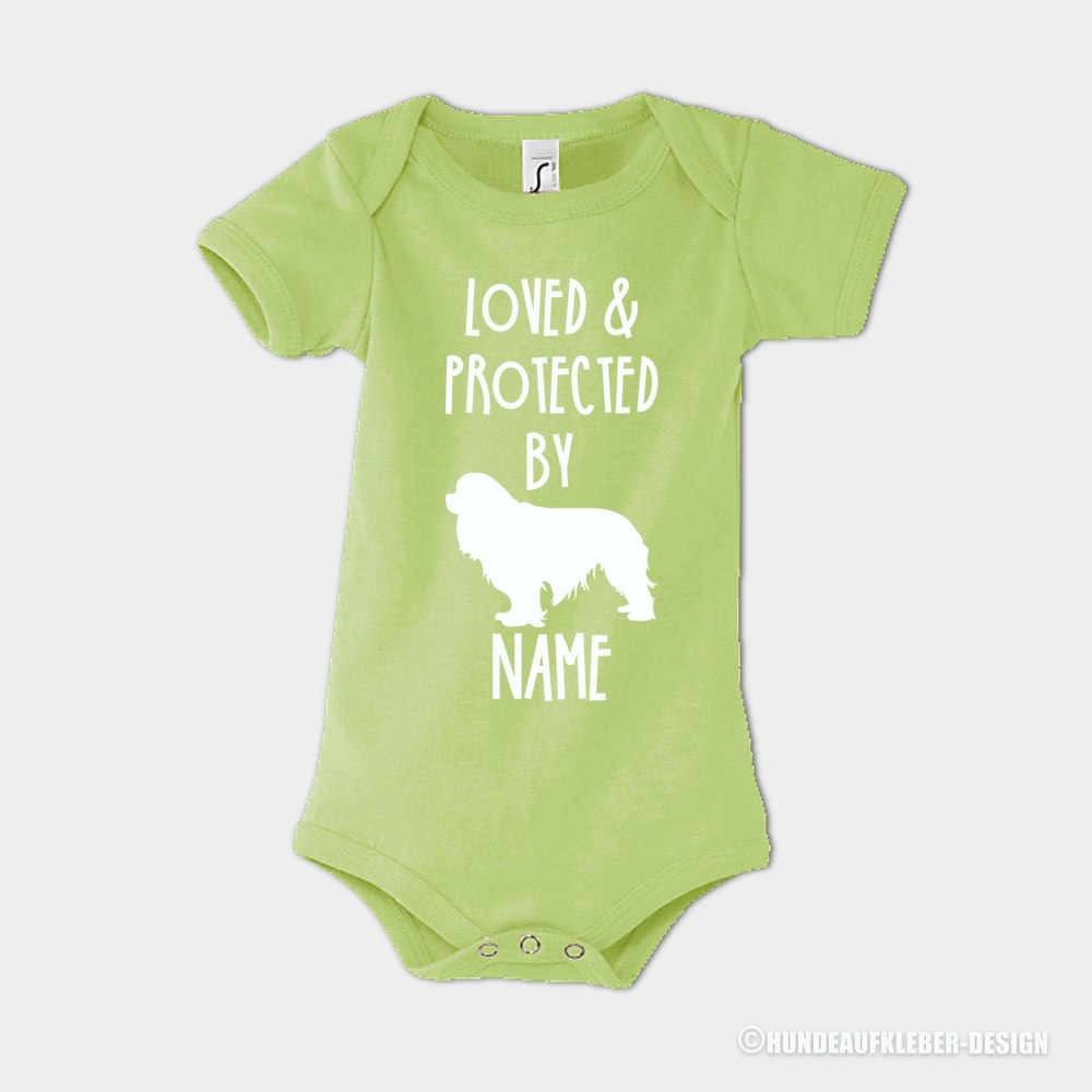 Baby Strampler Cavalier King Charles Spaniel gruen
