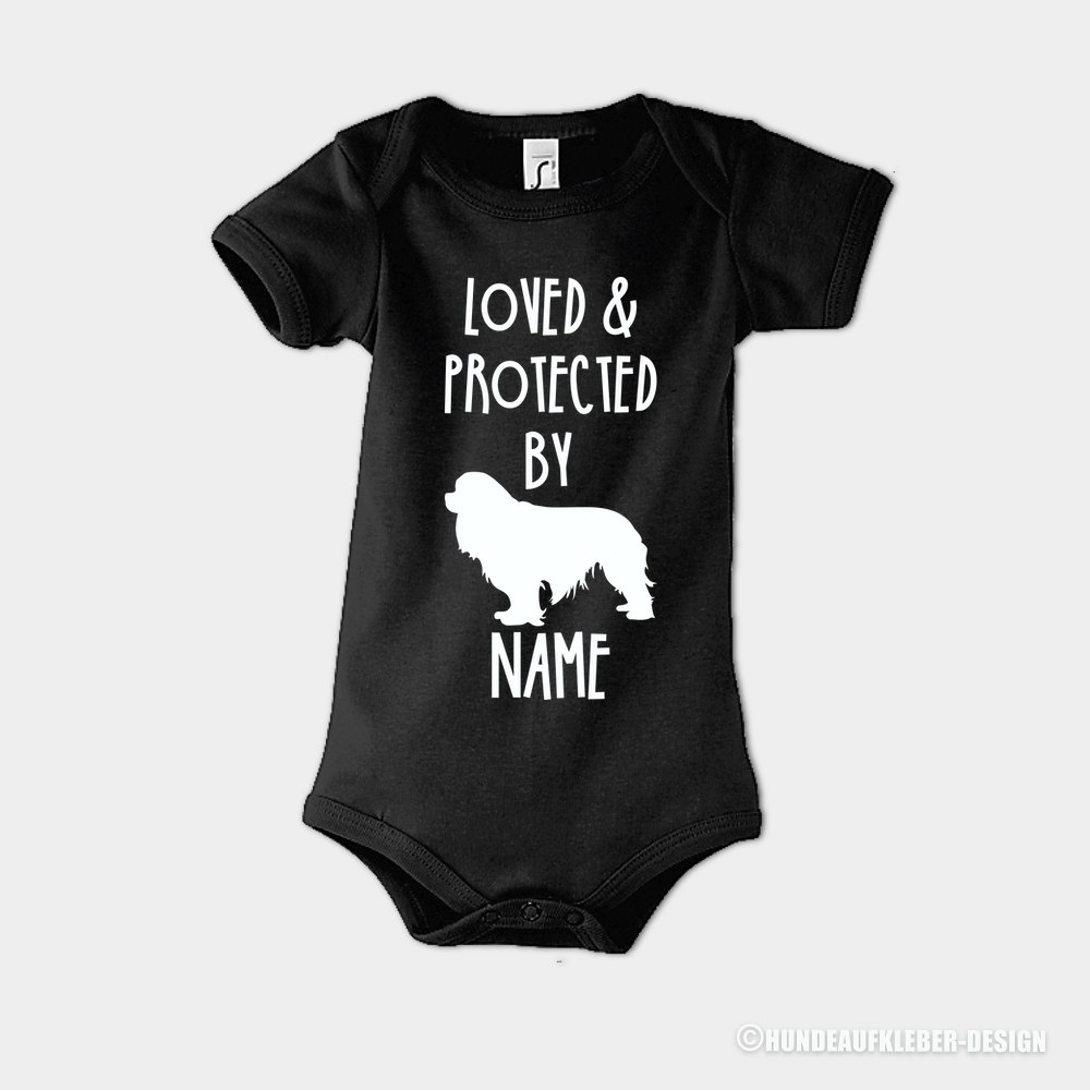 Baby Strampler Cavalier King Charles Spaniel schwarz