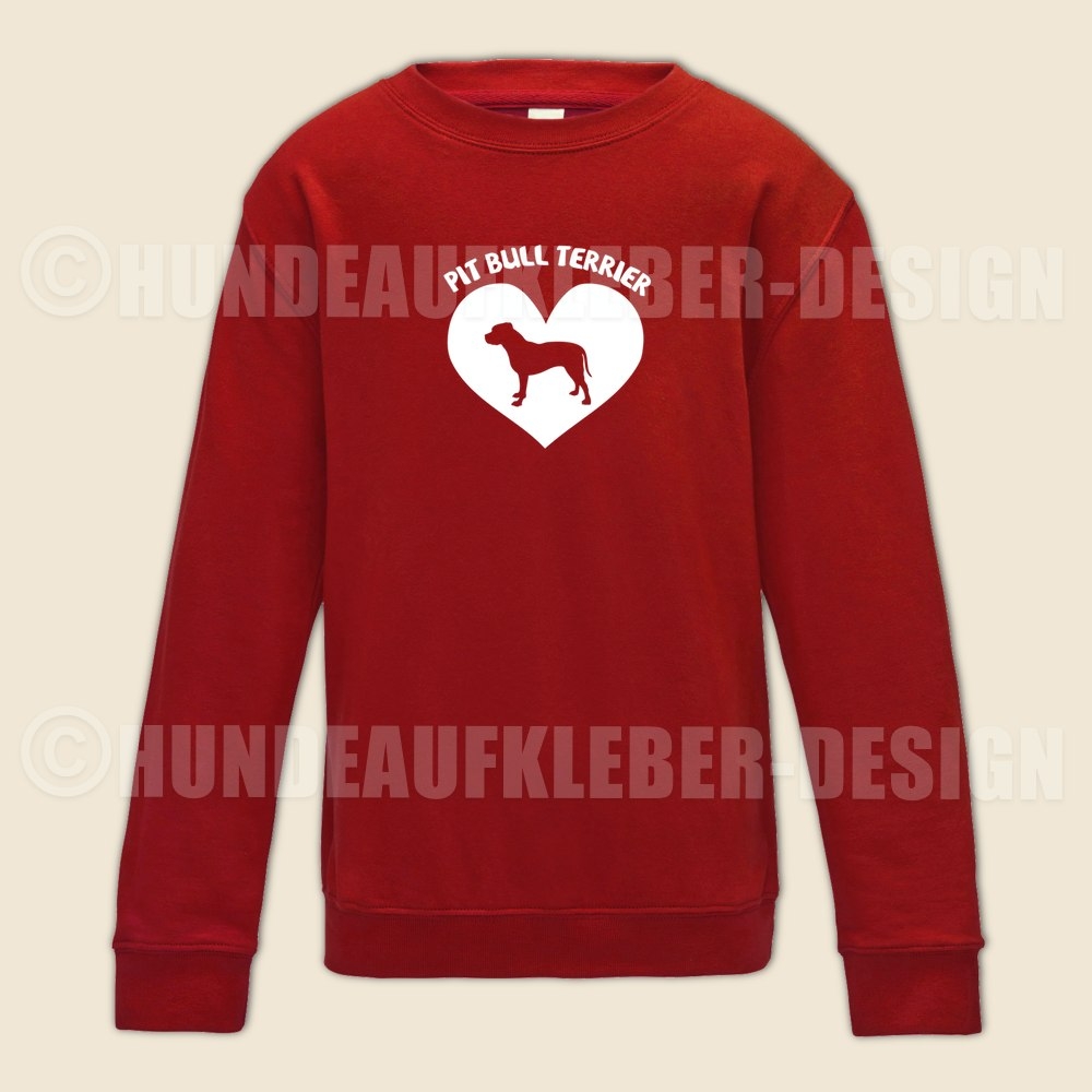 Pit Bull Kinder Sweatshirt  Hundedruck rot