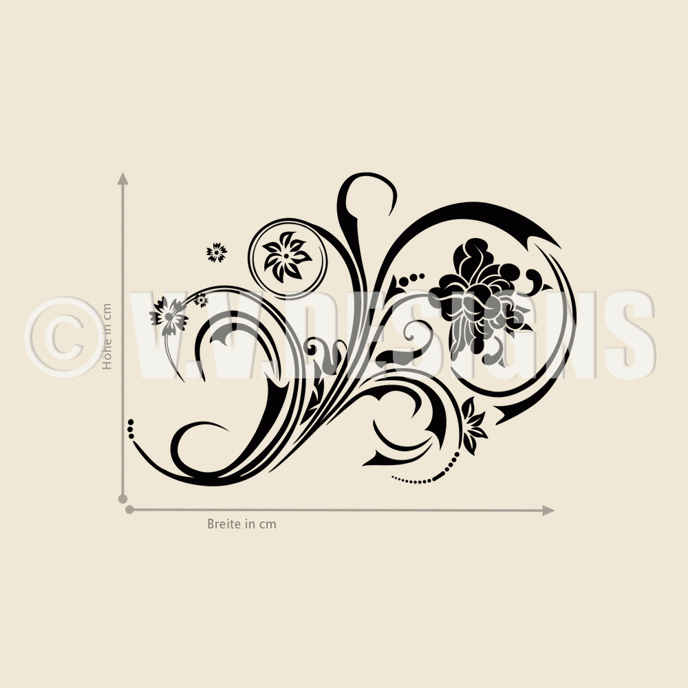 Blumen Ornament Wandaufkleber