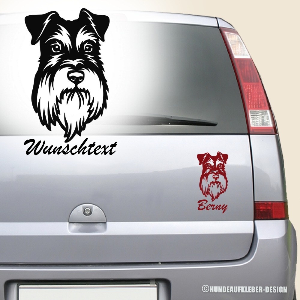 Zwergschnauzer Autoaufkleber mit Hundename