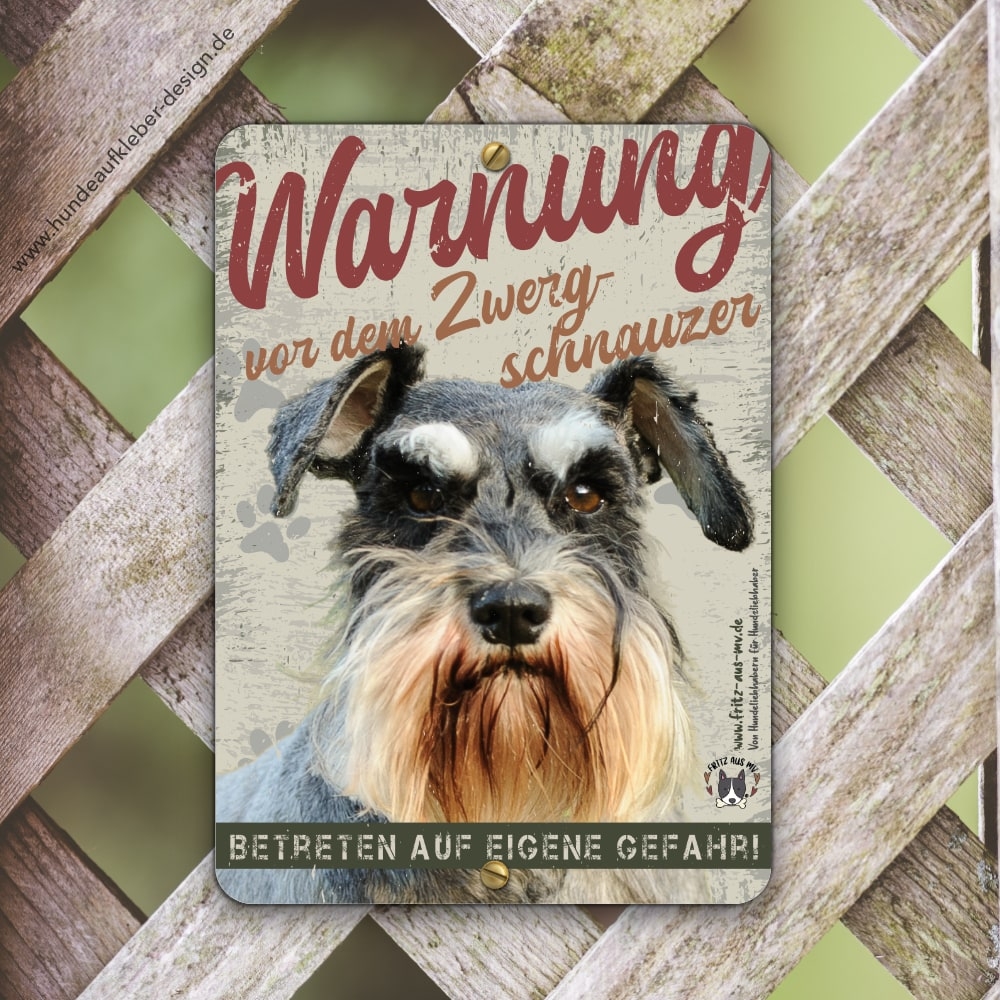 Zwergschnauzer Warnschild DIN A5
