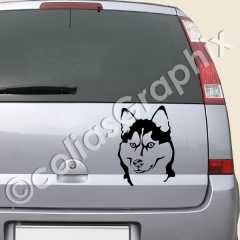 Siberian Husky Kopf Aufkleber