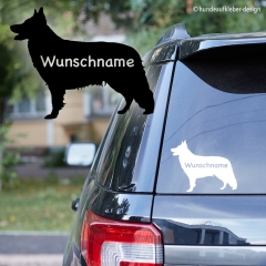 Berger Blanc Suisse Umriss Autoaufkleber