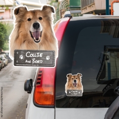 Collie an Bord Autoaufkleber