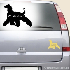 Afghane (läuft) Umriss Aufkleber mit Wunschname