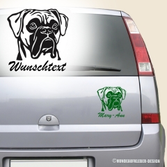 Boxer Kopf Autoaufkleber