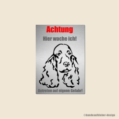 Cockerspaniel Warnschild A4