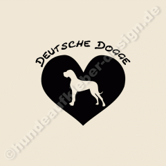 Herzaufkleber Deutsche Dogge