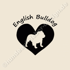 Herzaufkleber English Bulldog