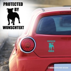 "Protected by..." Staffordshire Bullterrier Autoaufkleber