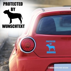 "Protected by..." Bullterrier Autoaufkleber