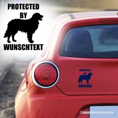 "Protected by..." Hovawart Autoaufkleber