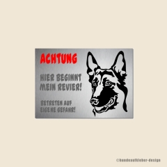 Malinois Warnschild A4