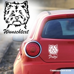 Westi Kopf Autoaufkleber