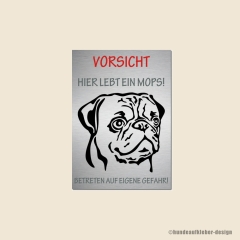 Mops Warnschild A4