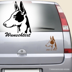 Podenco Kopf Autoaufkleber