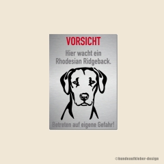Rhodesian Ridgeback Warnschild