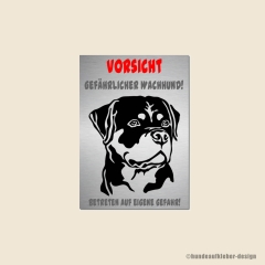 Rottweiler Warnschild A4