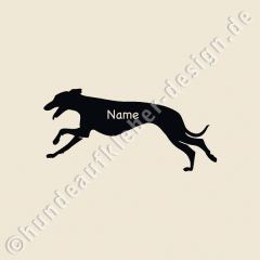 Whippet Aufkleber mit Wunschnamen
